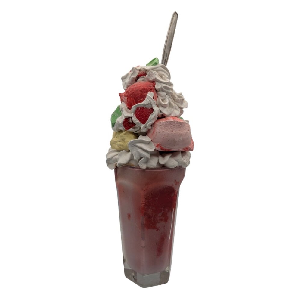 Vintage Fake Food Strawberry Ice Cream Sundae